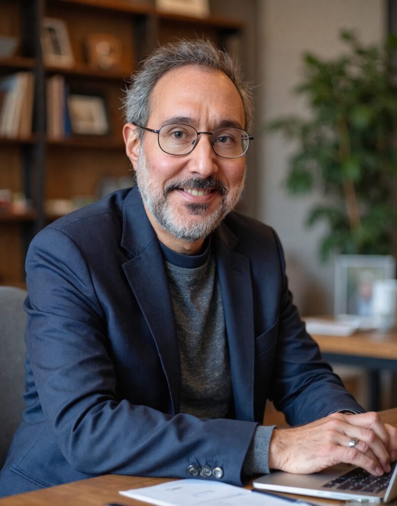 Jonathan Poisner sitting at a desk